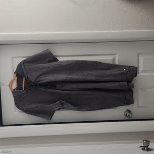 Grey hooded short sleeve tunic